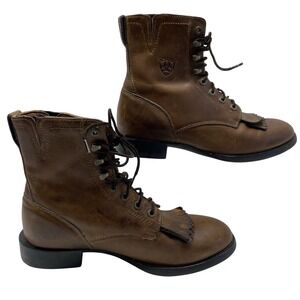 Ariat Women's Heritage Lacer II Brown Leather Boots 7B Western tassel (33505)